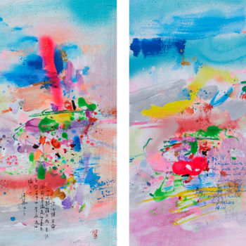 Peinture intitulée "Summer time" par Xiaoyang Galas, Œuvre d'art originale, Acrylique
