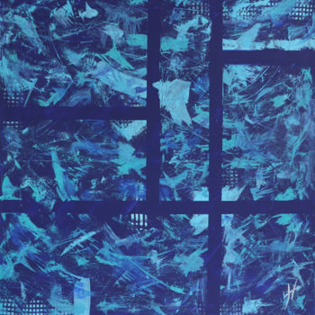 Peinture intitulée "FORET BLEUE" par Lénon B, Œuvre d'art originale, Acrylique Monté sur Châssis en bois