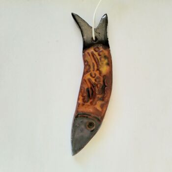 Skulptur mit dem Titel "Grande sardine en c…" von Anne Cabon, Original-Kunstwerk, Ton