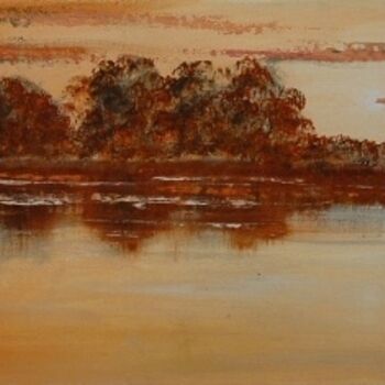 Painting titled "Marsh Sunset" by Aud, Original Artwork
