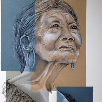 图画 标题为“La vieille vietnami…” 由Bérengère Labarthe (Lab-Art), 原创艺术品, 木炭