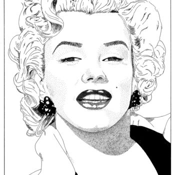 Dessin intitulée "Marilyn Monroe" par Pascal Tavarner, Œuvre d'art originale, Encre