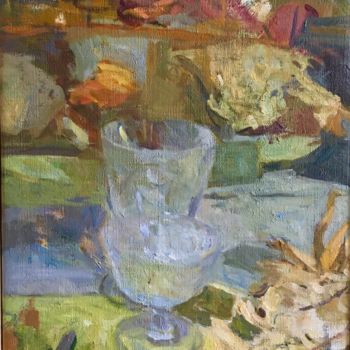 Ζωγραφική με τίτλο "Les deux verres" από Olga Richir, Αυθεντικά έργα τέχνης, Λάδι