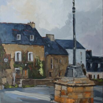 Peinture intitulée "Brélévénez-Lannion,…" par Chéker, Œuvre d'art originale, Huile Monté sur Châssis en bois