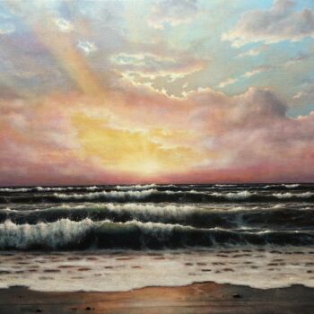 Painting titled "''Sunset vibes''." by Zigmars ''Sigmar'' Grundmanis, Original Artwork, Oil