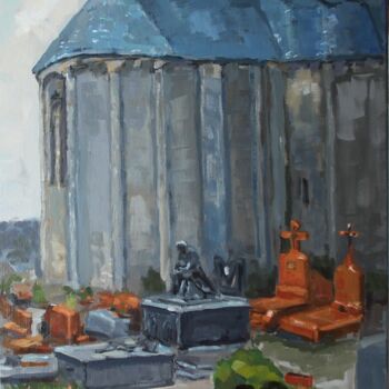 Peinture intitulée "Brélévénez-Lannion:…" par Chéker, Œuvre d'art originale, Huile Monté sur Châssis en bois