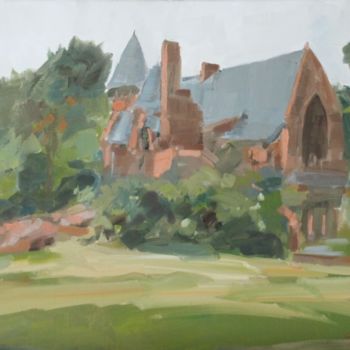 Peinture intitulée "Villa Rochefontaine…" par Chéker, Œuvre d'art originale, Huile Monté sur Châssis en bois