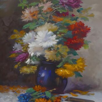 Peinture intitulée "Colorful flowers ac…" par Filip Petrovic, Œuvre d'art originale, Acrylique Monté sur Châssis en bois