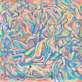 "Colored Erotic Nigh…" başlıklı Tablo Barbsie tarafından, Orijinal sanat, Petrol