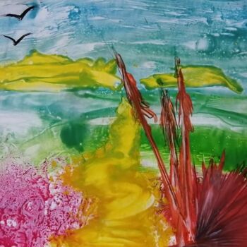 Painting titled "Izmisli prirodu u b…" by Slobodanka Ivancevic, Original Artwork, Encaustic
