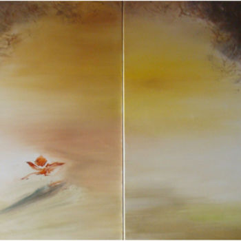 Painting titled "L'âme volant dans l…" by Nelly Carnet, Original Artwork, Acrylic Mounted on Wood Stretcher frame