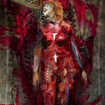Digitale Kunst mit dem Titel "Mylène Farmer" von Epidermic Session, Original-Kunstwerk, Digitale Malerei