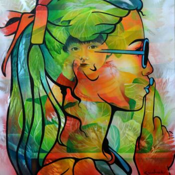 Peinture intitulée "Boutd'chou" par Jeannette Guichard-Bunel, Œuvre d'art originale, Huile Monté sur Châssis en bois