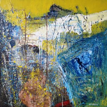Peinture intitulée "Promenade en montag…" par Guillaume Defins, Œuvre d'art originale, Acrylique Monté sur Châssis en bois