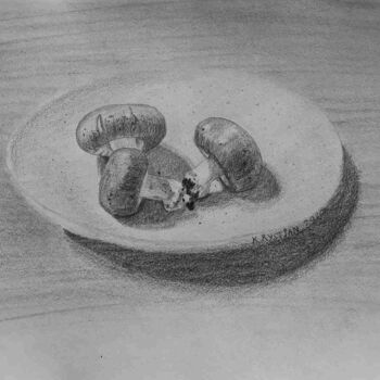 제목이 "mushrooms"인 그림 Krystian로, 원작, 연필