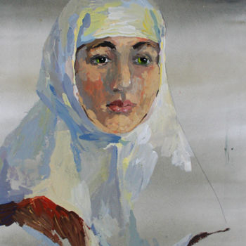 Painting titled "Сестра милосердия" by Taisiia Menigecheva, Original Artwork, Gouache