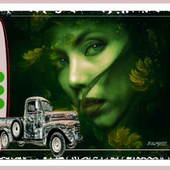 Grafika cyfrowa / sztuka generowana cyfrowo zatytułowany „Ranch Girl” autorstwa Marc Bulyss, Oryginalna praca, Fotomontaż