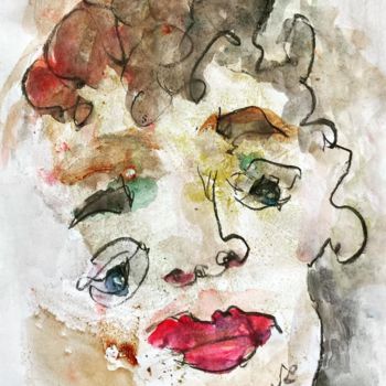 Painting titled "« L’homme caoutchou…" by Ananda Eva, Original Artwork, Acrylic