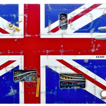 Sculpture titled "CABIN UNION JACK" by Jerome Chauvin (JICE), Original Artwork, Acrylic
