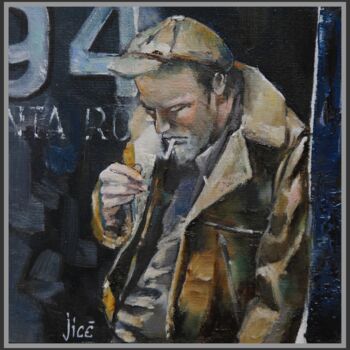 Peinture intitulée "L'attente" par Jicé, Œuvre d'art originale, Huile Monté sur Panneau de bois