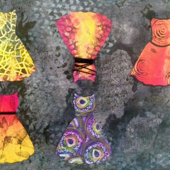 Schilderij getiteld "Dress Less" door Bunji, Origineel Kunstwerk, Acryl