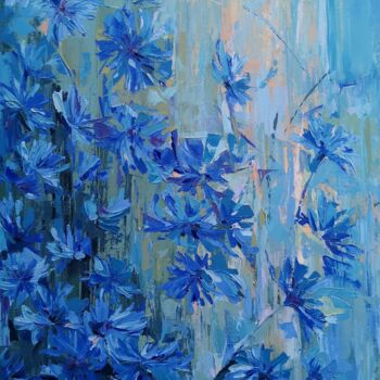 Painting titled "bleuets" by Anastasiia Schull, Original Artwork, Oil