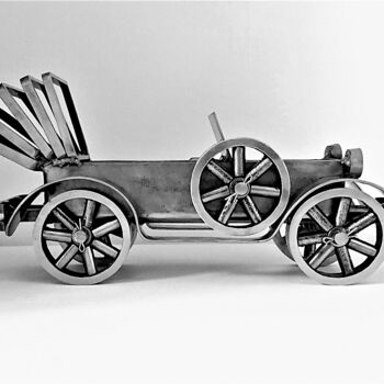 Sculptuur getiteld "Vintage Cabriolet /…" door Albert Dura, Origineel Kunstwerk, Metalen