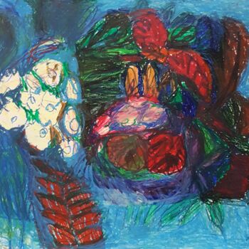 Pintura titulada "BLUES" por Mchartrie, Obra de arte original, Pastel Montado en Cartulina