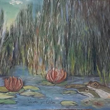 Schilderij getiteld "Zen  love" door Pardo Y Cobo, Origineel Kunstwerk, Olie Gemonteerd op Frame voor houten brancard