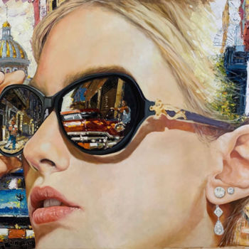 Painting titled "spyglasses" by Cristian Mesa Velázquez, Original Artwork, Oil