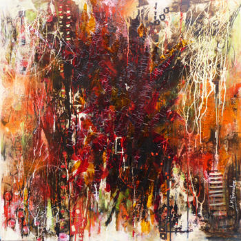 Painting titled "ABSTRACTO 5" by Ana María Gonzalez Jimenez, Original Artwork, Acrylic Mounted on Wood Stretcher frame