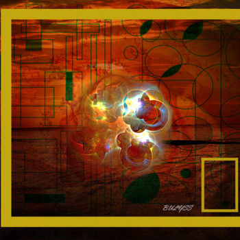 Arts numériques intitulée "Suspendet Atom" par Marc Bulyss, Œuvre d'art originale, Peinture numérique