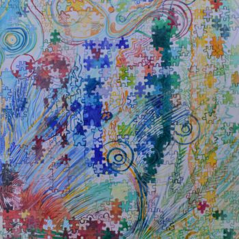Peinture intitulée "douceur juvenile" par Nadine Flicourt (nafli), Œuvre d'art originale, Acrylique