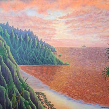 Painting titled "FAR AWAY" by Ed Moralez, Original Artwork, Oil