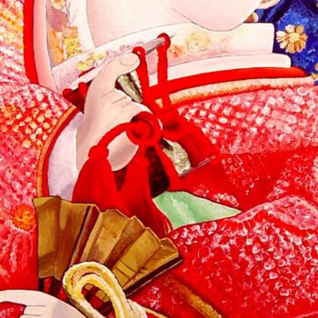 Painting titled "geisha nine" by Ella Joosten, Original Artwork, Acrylic