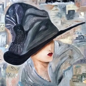 Peinture intitulée "violette" par Jocelyne Cornet, Œuvre d'art originale, Huile