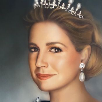 Painting titled "The portrait of que…" by Dolgor Dugarova (Dolgor Art), Original Artwork, Airbrush