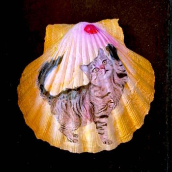 Disegno intitolato "The cat is on the S…" da Maria Cristina Cerminara, Opera d'arte originale, Acquarello