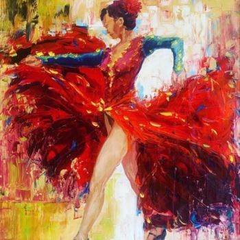 Painting titled "dance" by Cristian Mesa Velázquez, Original Artwork, Oil