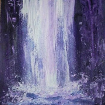 Peinture intitulée "Waterfall guards,," par Inga Kurganskaia, Œuvre d'art originale, Acrylique