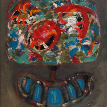 Painting titled "The bouquet in the…" by Refat Mamutov, Original Artwork, Oil