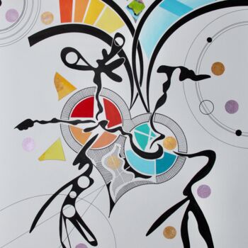 Dessin intitulée "20 132 EVEIL" par Pascal Cavalli, Œuvre d'art originale, Acrylique