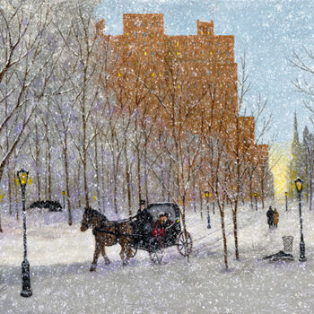 Εκτυπώσεις & Χαρακτικά με τίτλο "Winter in Central P…" από Patrick Antonelle, Αυθεντικά έργα τέχνης, Λάδι Τοποθετήθηκε στο Ξ…