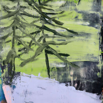 Painting titled "Waldstücke W20041" by Axel Plöger, Original Artwork, Oil