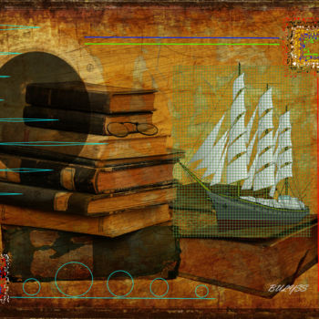 Digital Arts με τίτλο "Traveler Writer" από Marc Bulyss, Αυθεντικά έργα τέχνης, Φωτογραφία Μοντάζ