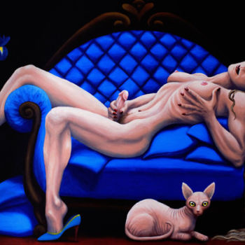 Peinture intitulée "Sphinx" par Azathoth, Œuvre d'art originale, Acrylique