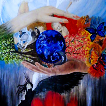 Painting titled "Око жизни" by Svetlana Ivanova, Original Artwork, Oil