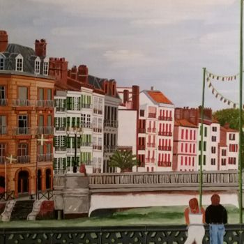 Peinture intitulée "vue du pont Mayou" par Gilbert Devesa, Œuvre d'art originale, Acrylique Monté sur Châssis en bois