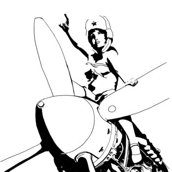 图画 标题为“Russian girl” 由Thibault Cernaix, 原创艺术品, 墨