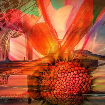 Digitale Kunst getiteld "U-Boat and the Marg…" door Marc Bulyss, Origineel Kunstwerk, Digitaal Schilderwerk